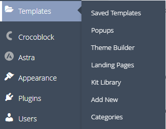 clicking on templates to get more options