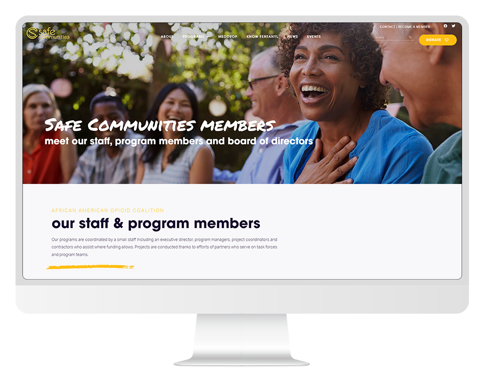 Safe Communities website on desktop