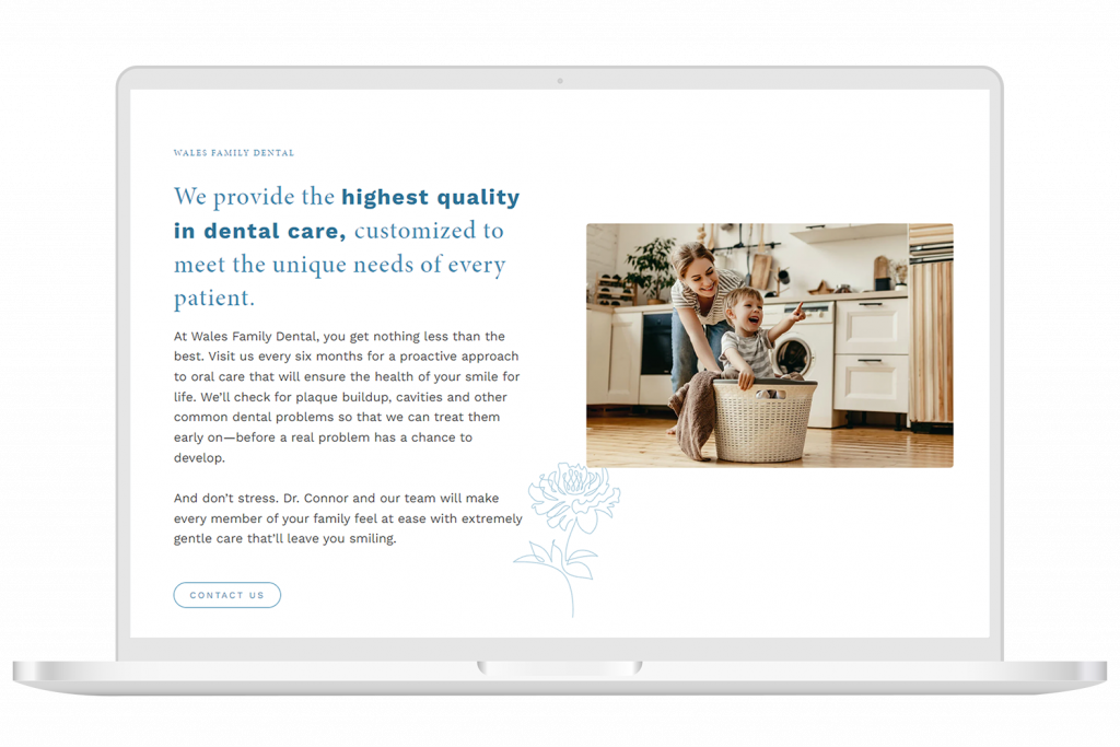 Wales Family Dental website on laptop