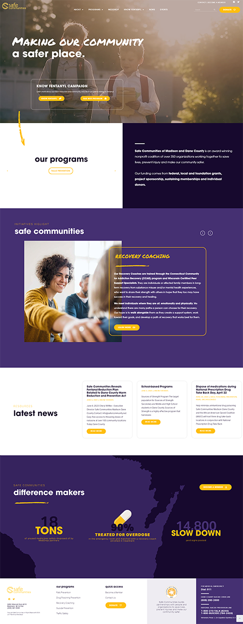 Safe communities website screenshot